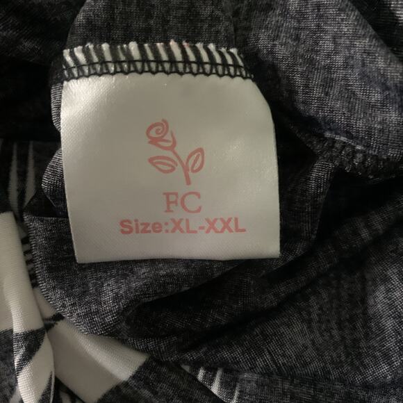 NWT FACTORY CONNECTION BLACK/WHITE V-FRONT & BACK MAXI DRESS SIZE XL-XXL - Picture 5 of 6